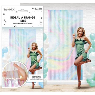 Rideau décoratif à franges irisées à suspendre à une porte ou mur