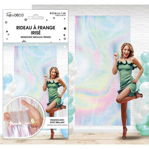 Rideau décoratif à franges irisées à suspendre à une porte ou mur