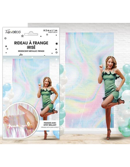 Rideau décoratif à franges irisées à suspendre à une porte ou mur