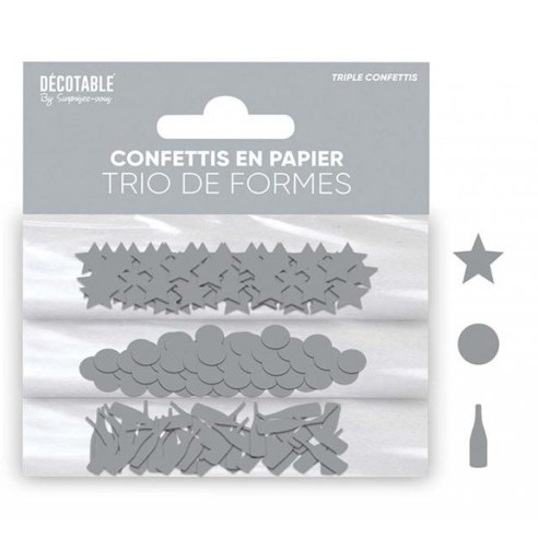 Confettis de table colorés en forme de rond, étoile et bouteille