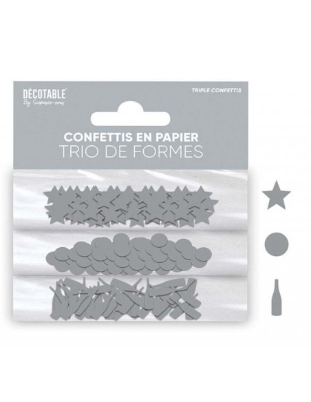 Confettis de table colorés en forme de rond, étoile et bouteille