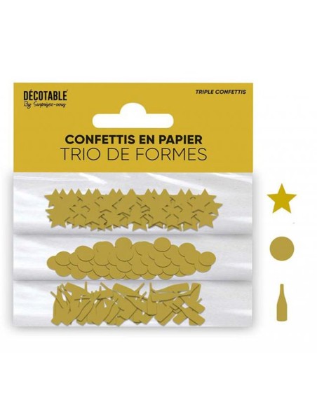 Confettis de table colorés en forme de rond, étoile et bouteille