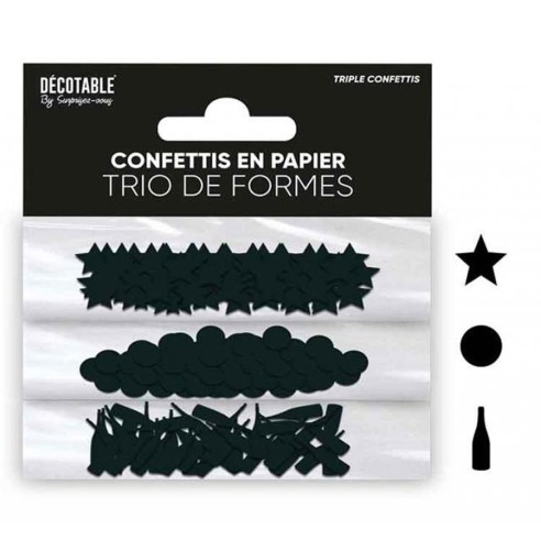 Confettis de table colorés en forme de rond, étoile et bouteille