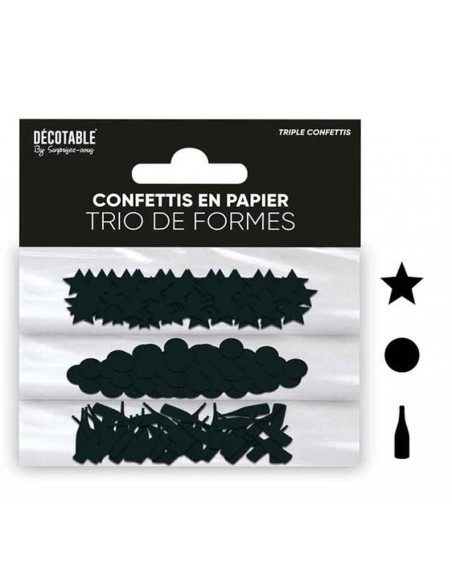Confettis de table colorés en forme de rond, étoile et bouteille