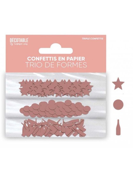 Confettis de table colorés en forme de rond, étoile et bouteille