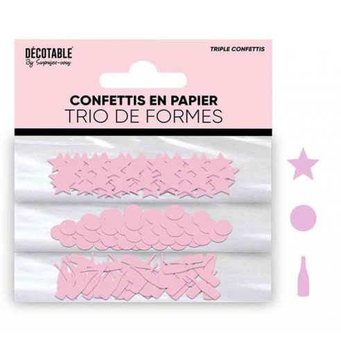 Confettis de table colorés en forme de rond, étoile et bouteille