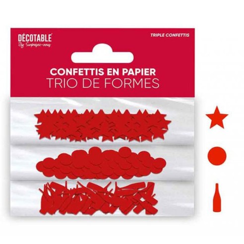 Confettis de table colorés en forme de rond, étoile et bouteille