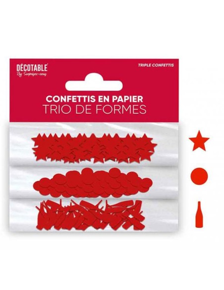 Confettis de table colorés en forme de rond, étoile et bouteille
