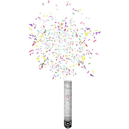 Canon à confettis baptême papier multicolore pour célébration