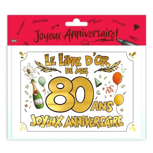 Livre d’or anniversaire 80 ans pour laisser des petits messages