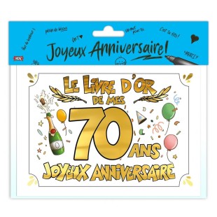 Livre d’or anniversaire 70 ans pour laisser des petits messages