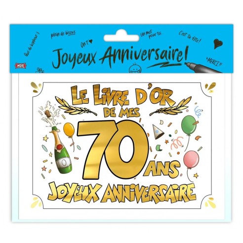 Livre d’or anniversaire 70 ans pour laisser des petits messages