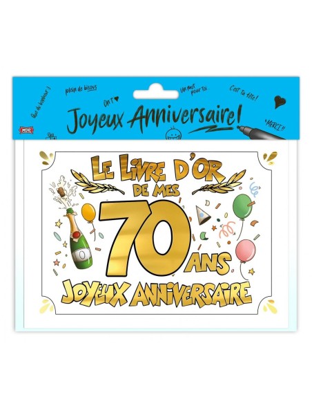 Livre d’or anniversaire 70 ans pour laisser des petits messages