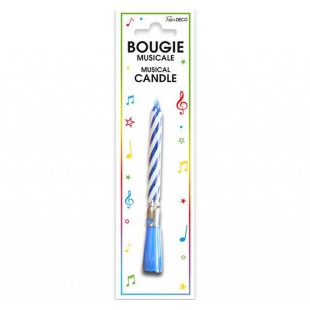 Bougie musicale anniversaire rose ou bleue pour garçon ou fille