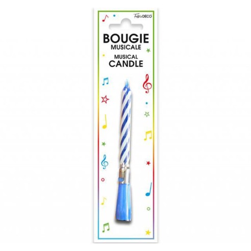 Bougie musicale anniversaire rose ou bleue pour garçon ou fille