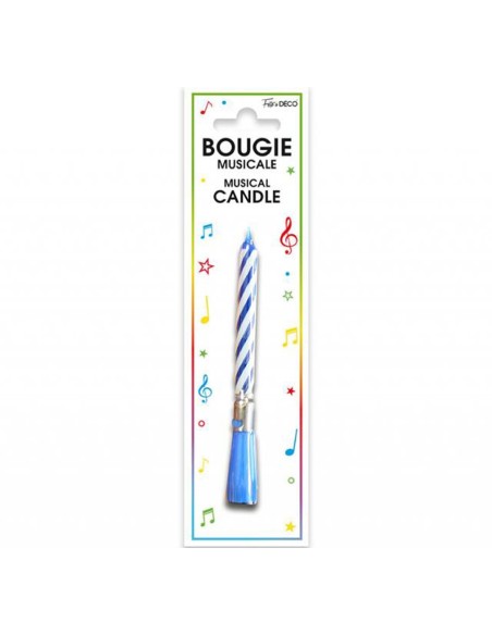 Bougie musicale anniversaire rose ou bleue pour garçon ou fille