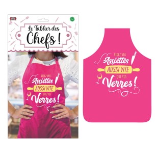 Tablier femme humoristique videz vos assiettes