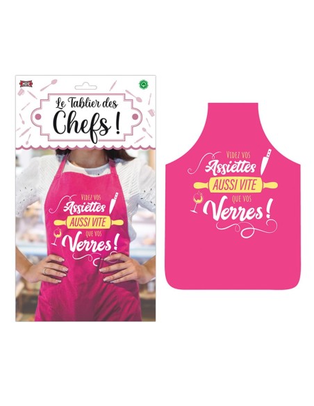 Tablier femme humoristique videz vos assiettes