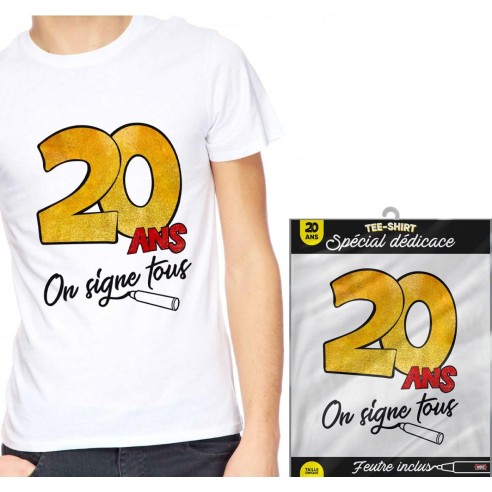 T-Shirt à dédicacer 20 ans