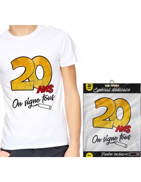 T-Shirt à dédicacer 20 ans