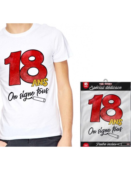 T-Shirt à dédicacer 18 ans