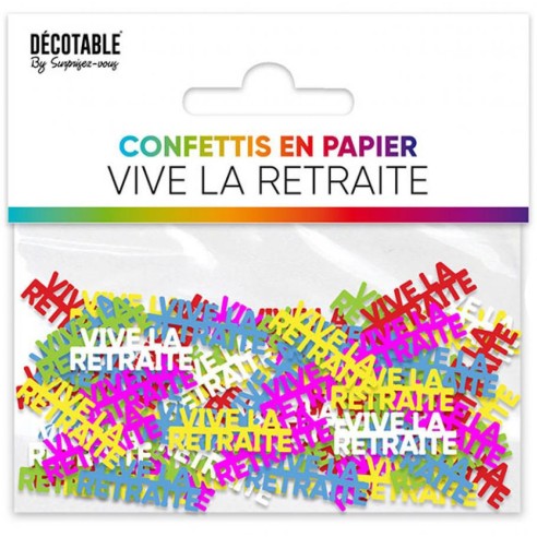 Confettis de table lettres Vive la Retraite multicolore