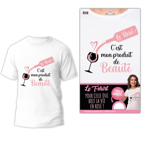 T-shirt humoristique le rosé c'est mon produit de beauté
