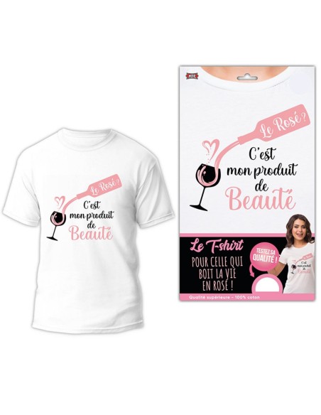 T-shirt humoristique le rosé c'est mon produit de beauté