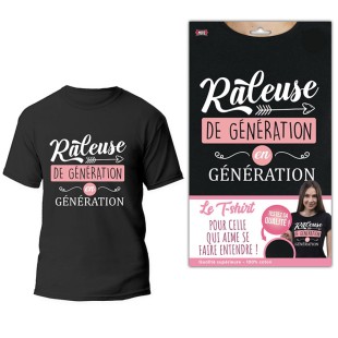 T-shirt noir humour râleuse de génération en génération