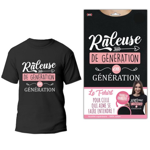 T-shirt noir humour râleuse de génération en génération