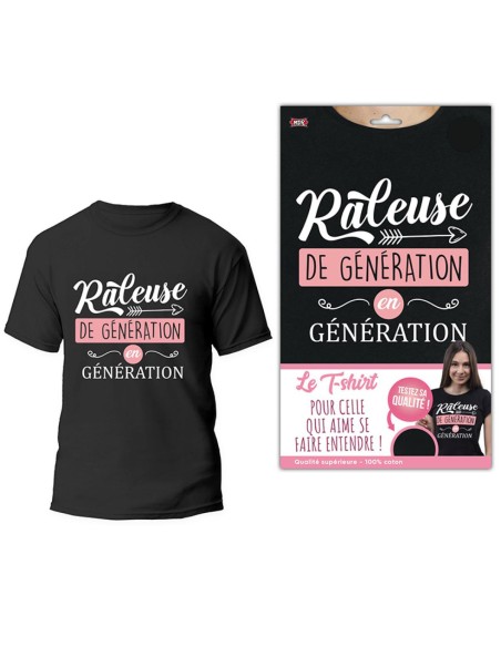 T-shirt noir humour râleuse de génération en génération