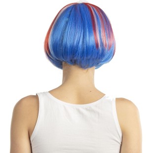 Perruque France tricolore bleu blanc rouge pour supporter sportif 2