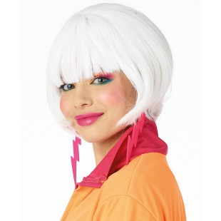 Perruque blanche coupe au carré