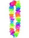 Collier fleurs Hawaï fluo multicolore