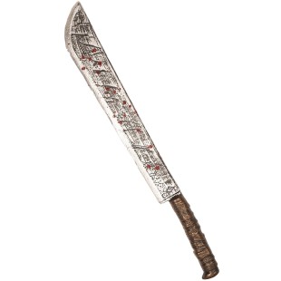 Grande machette tachée de sang 75cm pour soirée Halloween