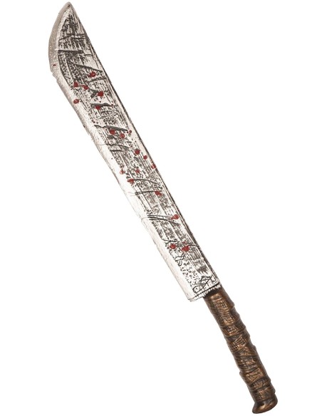 Grande machette tachée de sang 75cm pour soirée Halloween