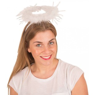 Serre-tête auréole ange blanche pour déguisement mystique
