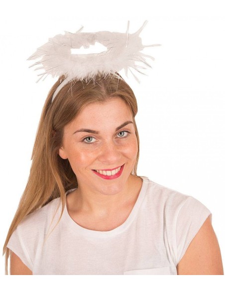 Serre-tête auréole ange blanche pour déguisement mystique