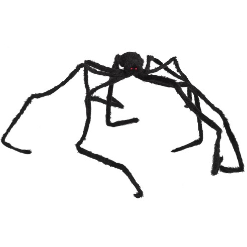 Araignée géante noire et poilue modulable pour déco Halloween