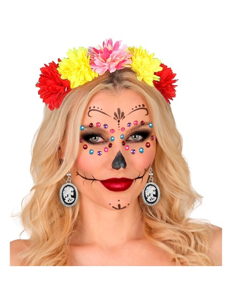 Paire de boucles d'oreilles camée crâne pour votre costume Halloween