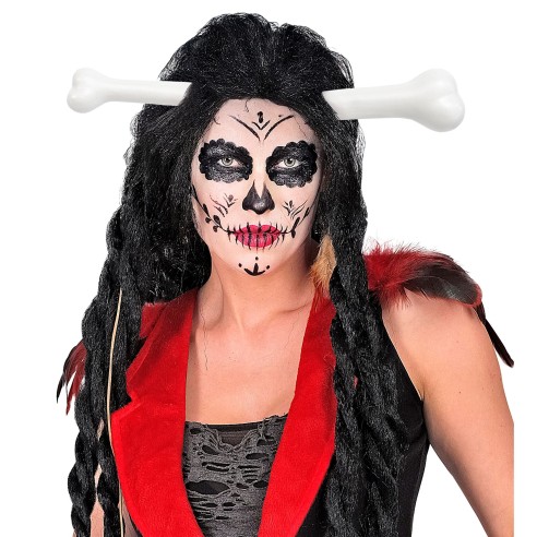 Serre-tête avec os qui traverse la tête pour se déguiser