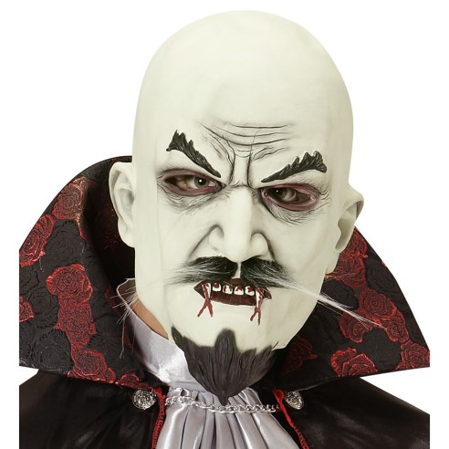Masque de vampire avec bouc et moustache pour costume Halloween