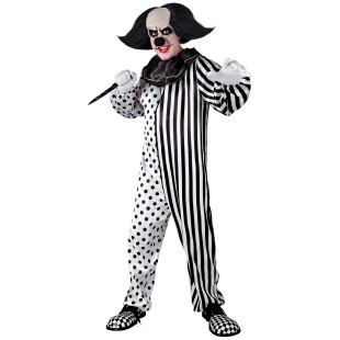Déguisement de clown Pierrot noir et blanc pour costume de cirque