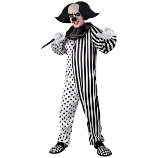 Déguisement de clown Pierrot noir et blanc pour costume de cirque