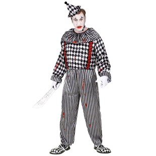 Déguisement de clown vintage ensanglanté pour costume Halloween