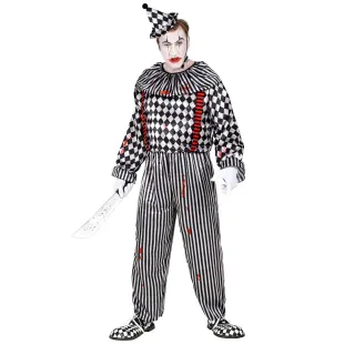Déguisement de clown vintage ensanglanté pour costume Halloween