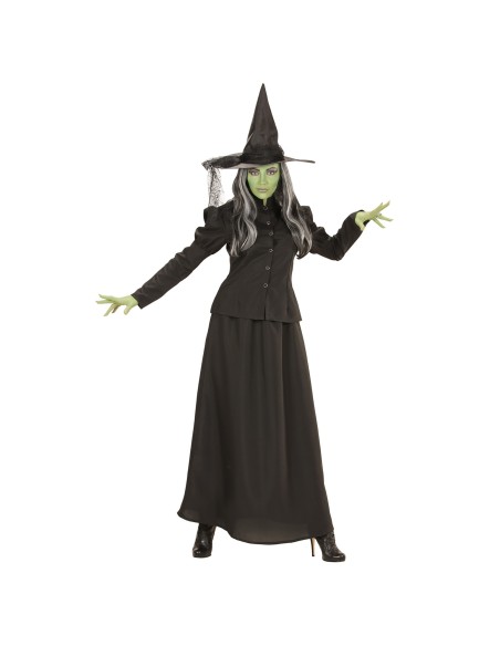 Déguisement de sorcière classique noir pour costume Halloween
