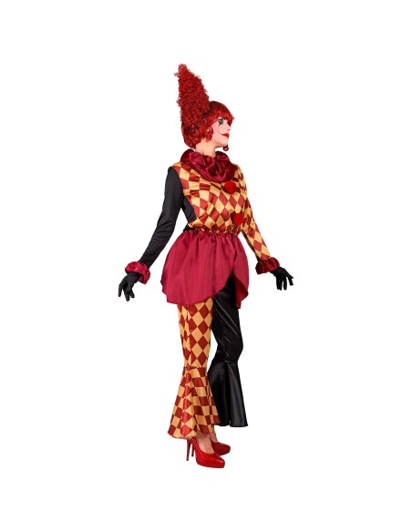 Déguisement clown arlequin pour femme coloré costume de cirque
