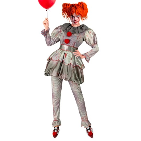 Déguisement femme clown tueur taché de sang pour soirée Halloween