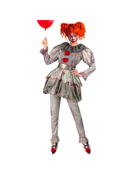 Déguisement femme clown tueur taché de sang pour soirée Halloween